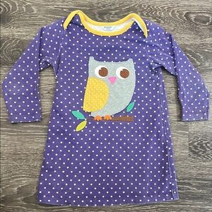 Classic Mini Boden Owl Appliqué Dress Sz 18-24mo